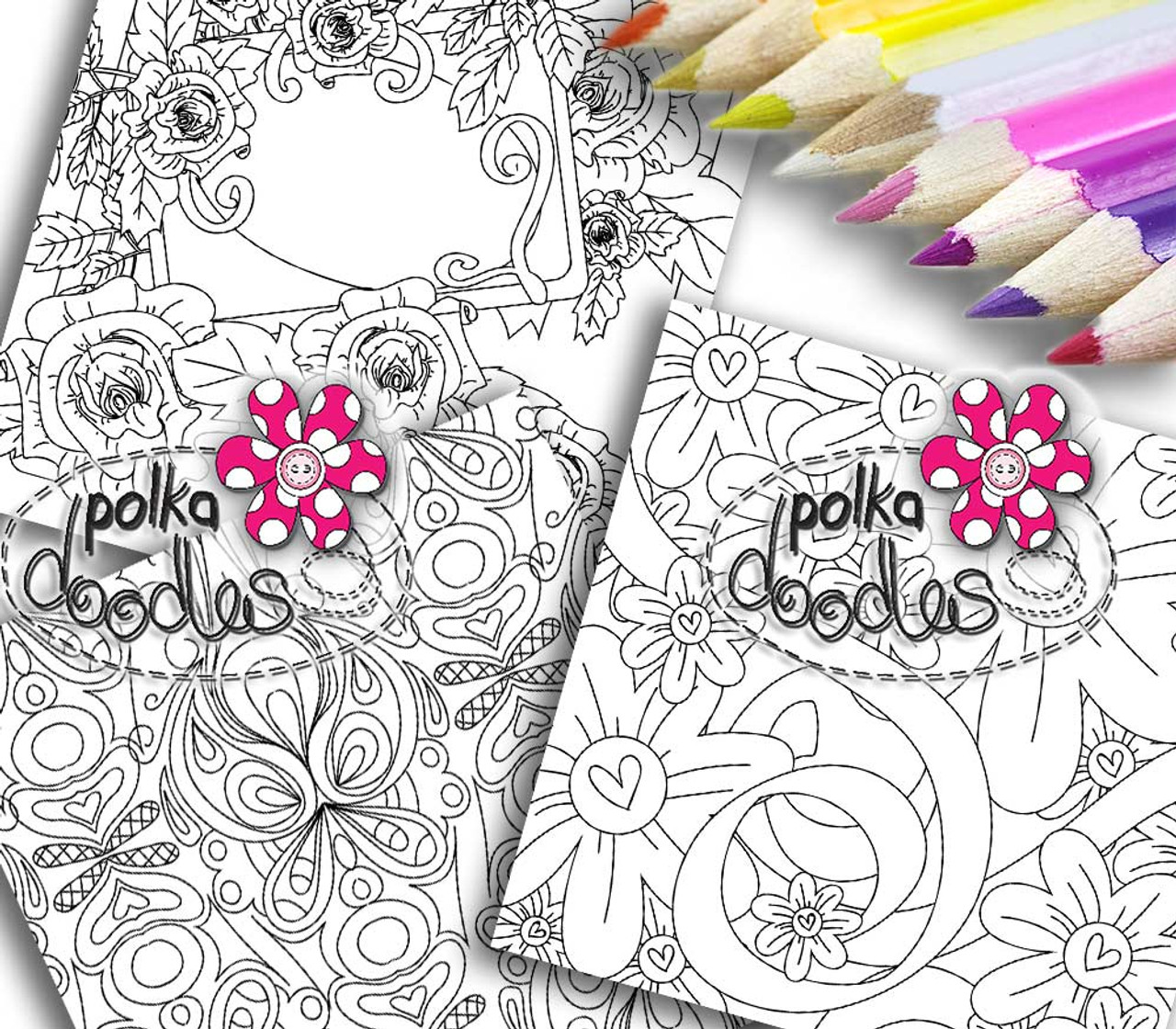 Adult louring book pages printable unique instant download