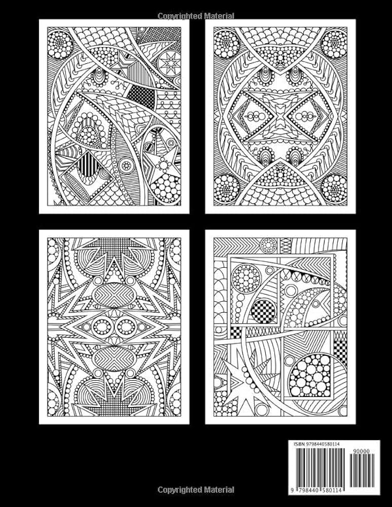 Abstract unique intricate patterns coloring book for adults coloring pattern books