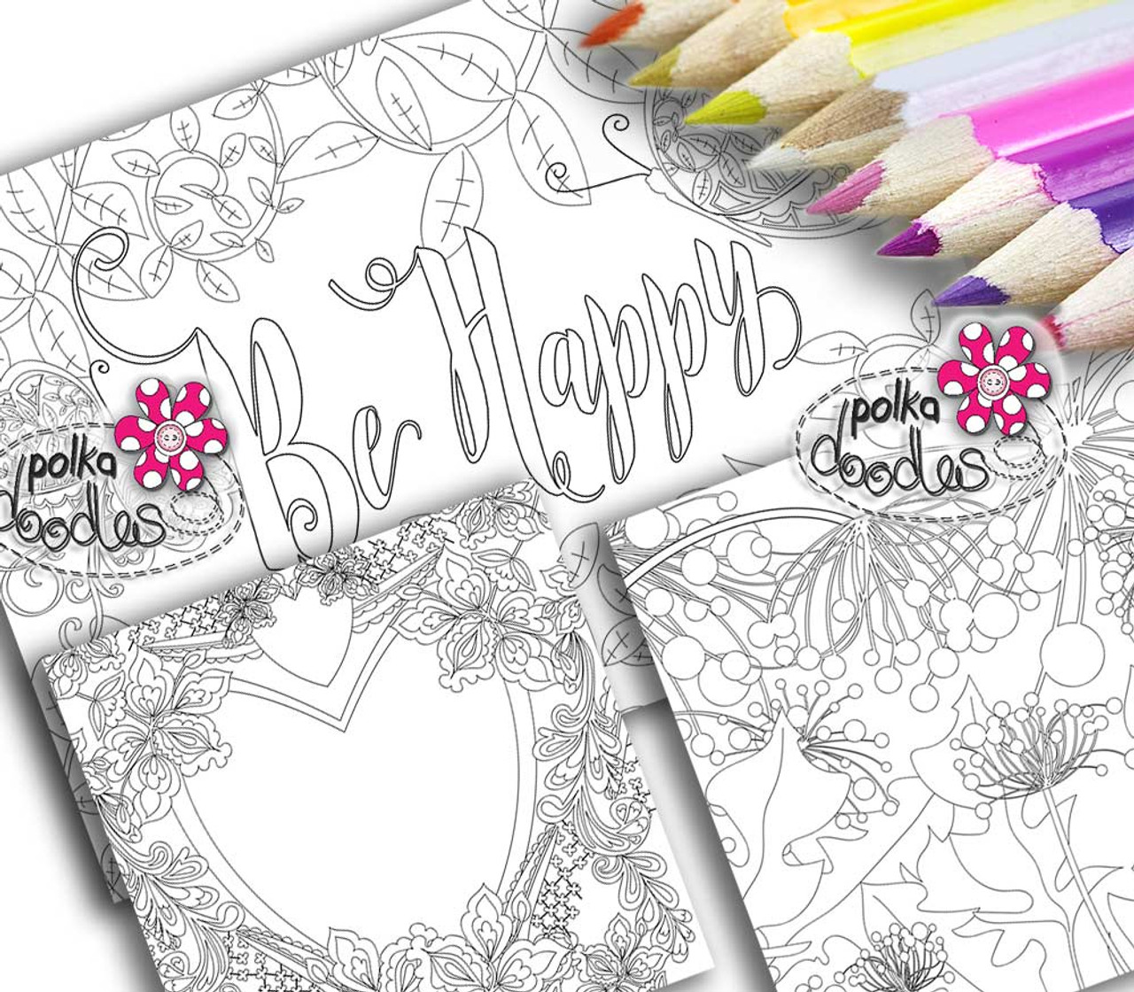 Adult louring book pages printable unique instant download