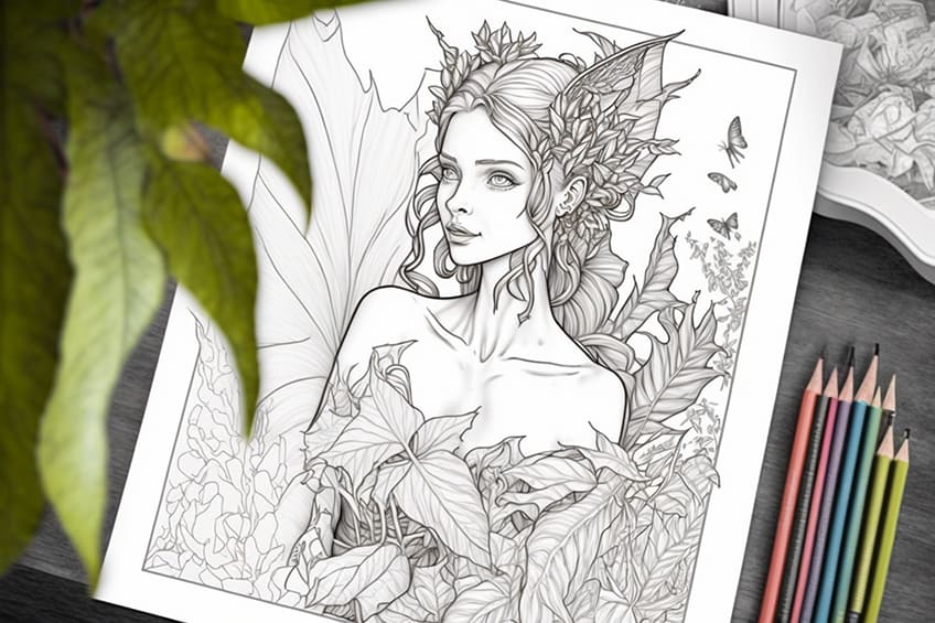 Fairy coloring pages
