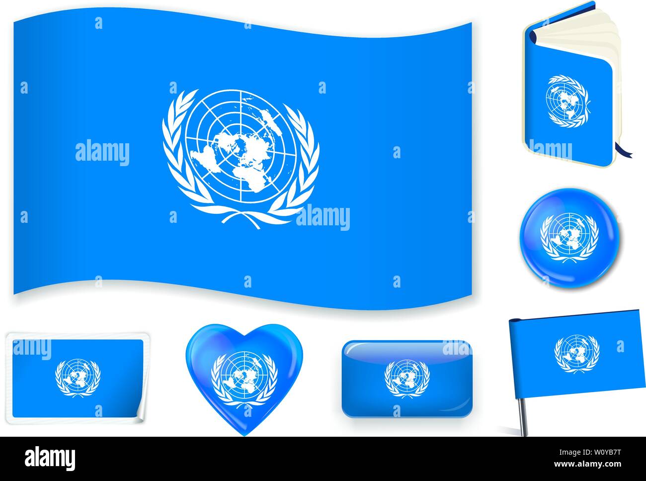 United nations flag cut out stock images pictures