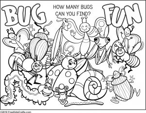 Buggy coloring pages and puzzles