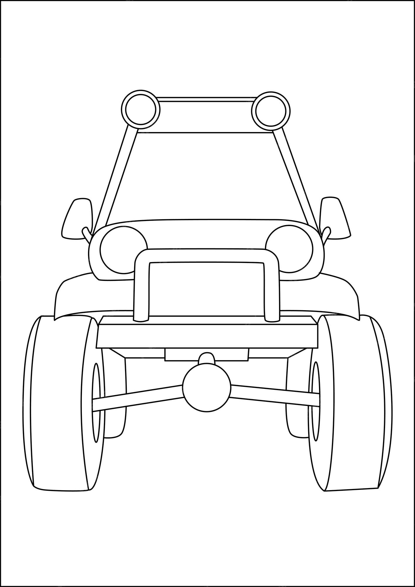 Premium vector simple vehicle coloring pages for kids non editable coloring pages