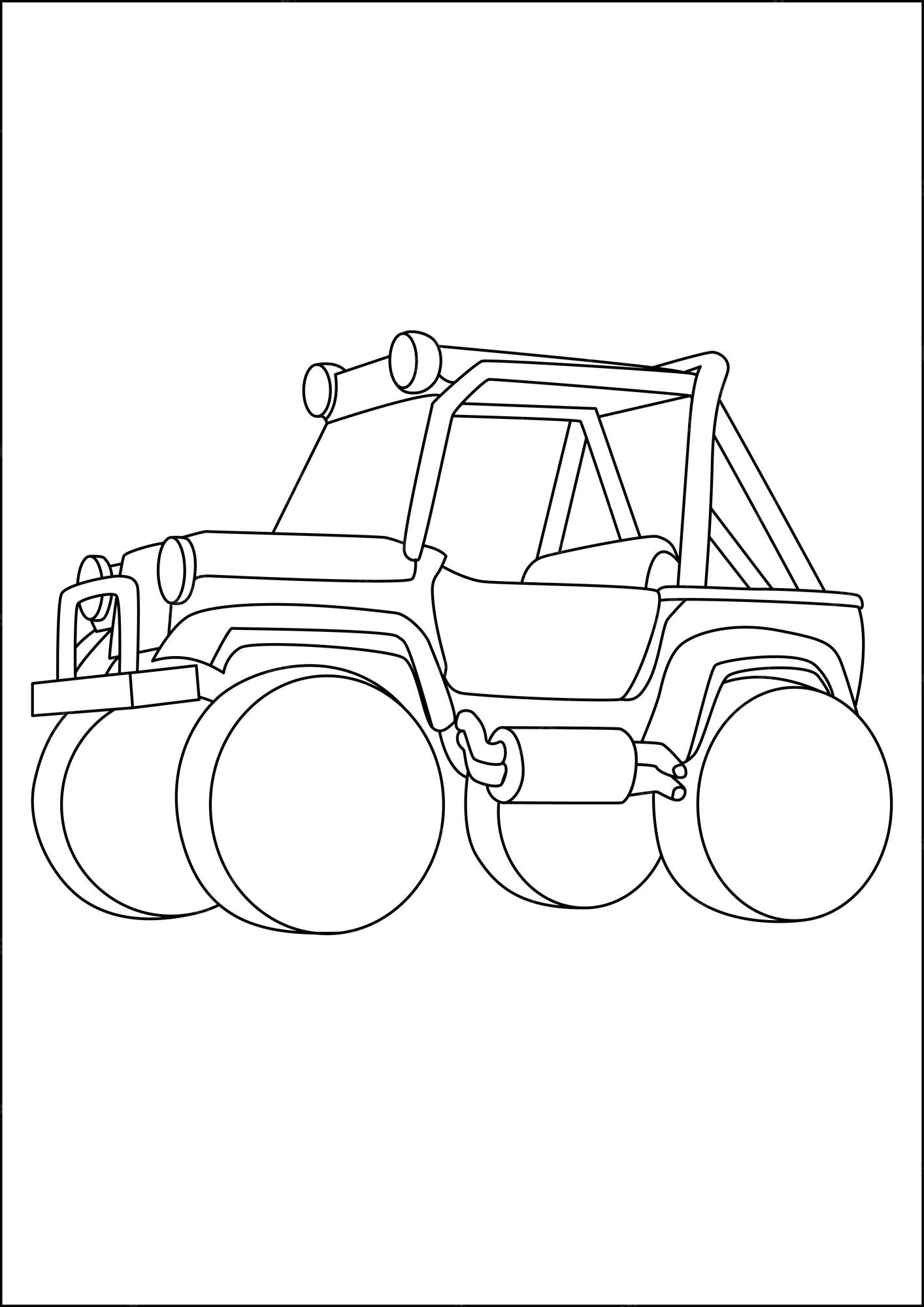 Premium vector simple vehicle coloring pages for kids non editable coloring pages