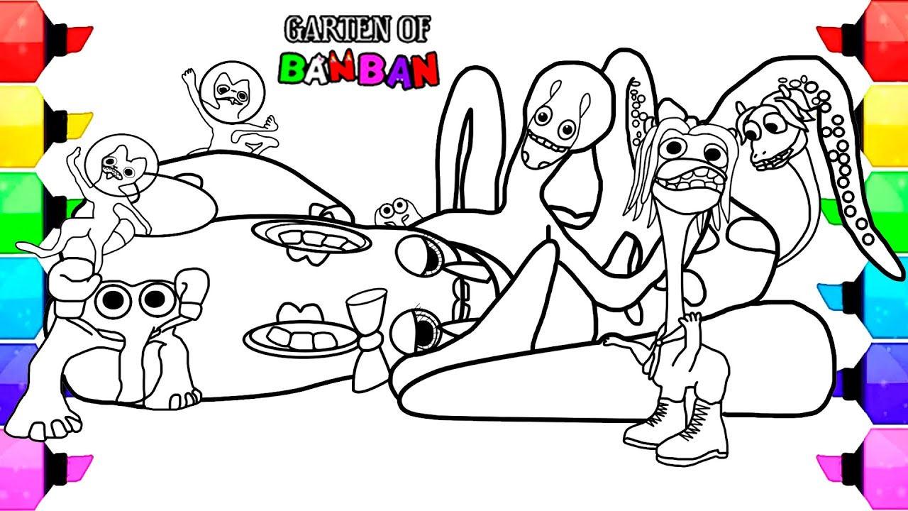 Garten of banban new coloring pages how to color all new monsters and bosses ncs music