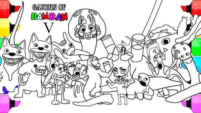 Garten of banban new coloring pages how to color all new onsters fro new fourth teaser trailer