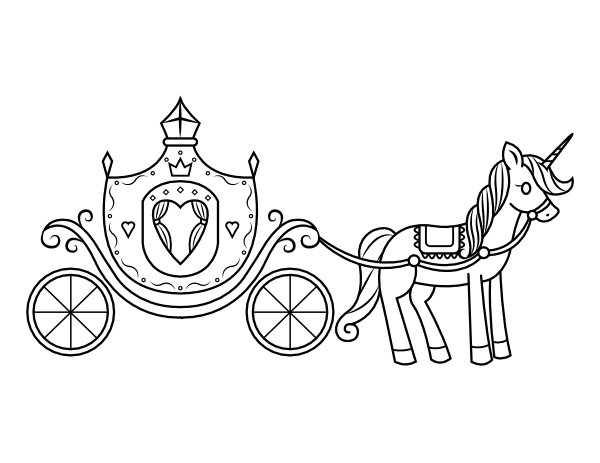 Printable royal carriage coloring page