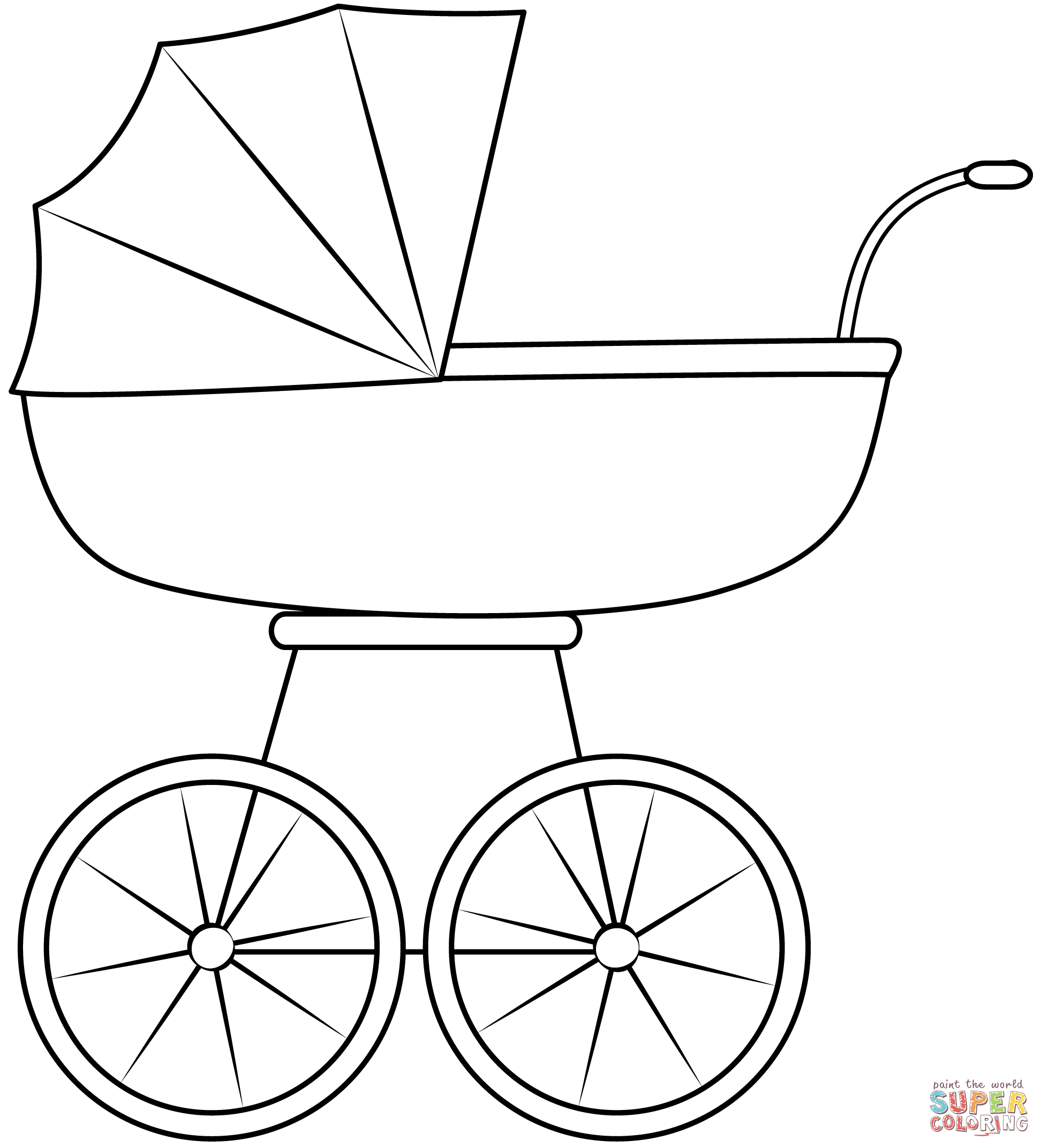Baby carriage coloring page free printable coloring pages