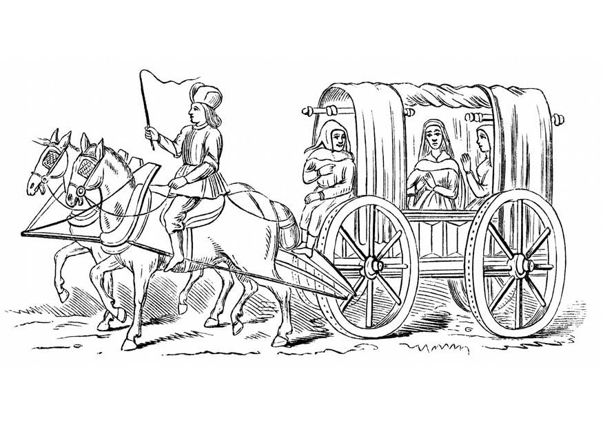 Coloring page th century carriage