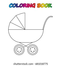 Stroller coloring book coloring page educate stock vector royalty free
