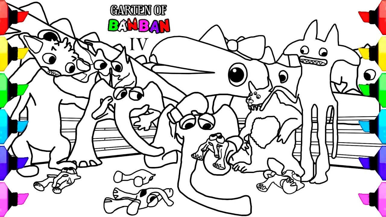 Garten of banban new coloring pages how to color all new bosses ending chapter ncs usic