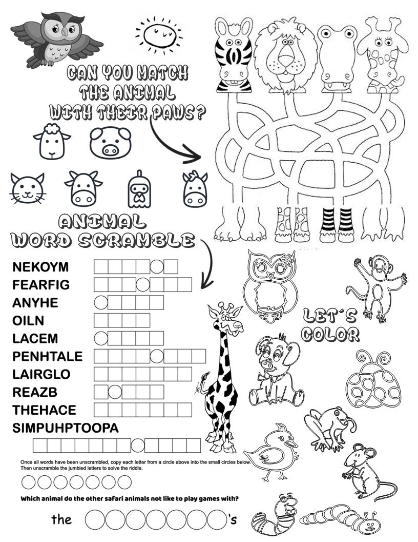 Animals activity book swag gals