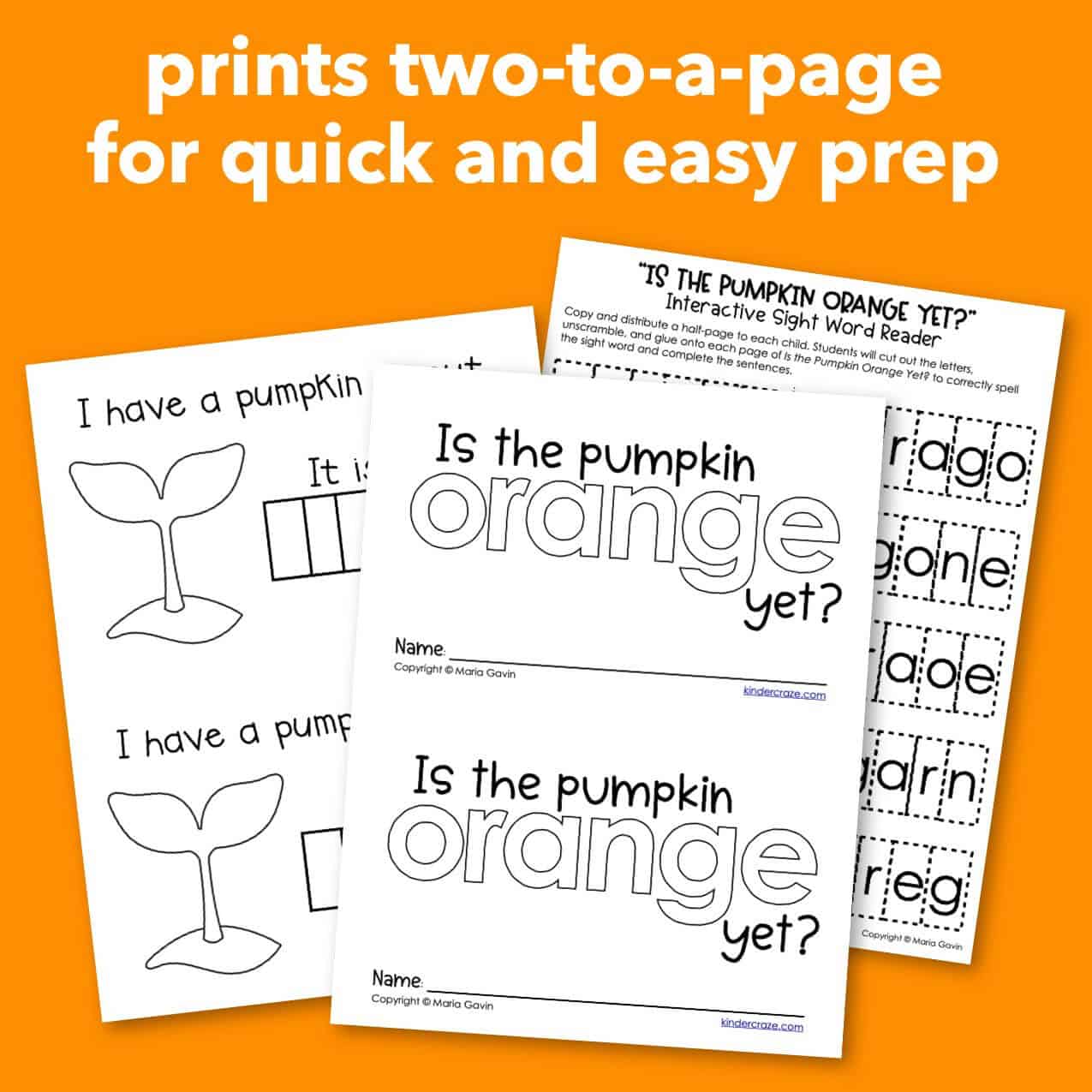 Halloween pumpkin life cycle emergent reader is the pumpkin orange yet