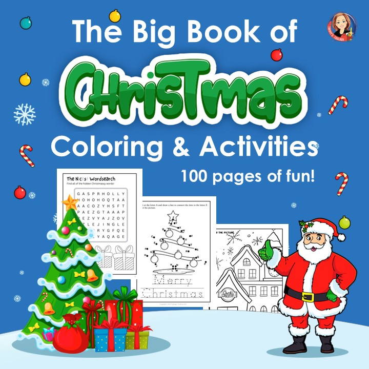 Christmas activities and coloring pages with writing activities made by teachers