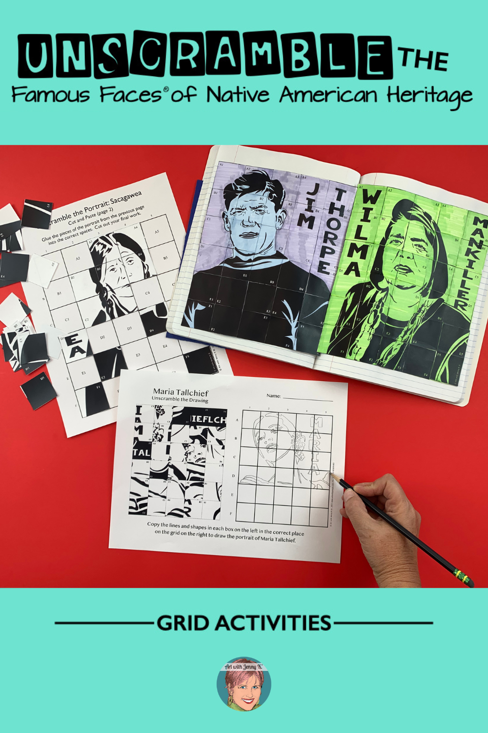 Unscramble the famous faces of native american heritage month art with jenny k