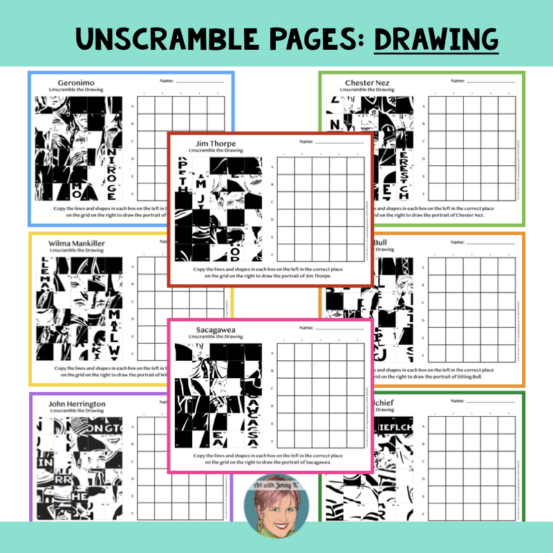 Unscramble the famous faces of native american heritage month art with jenny k