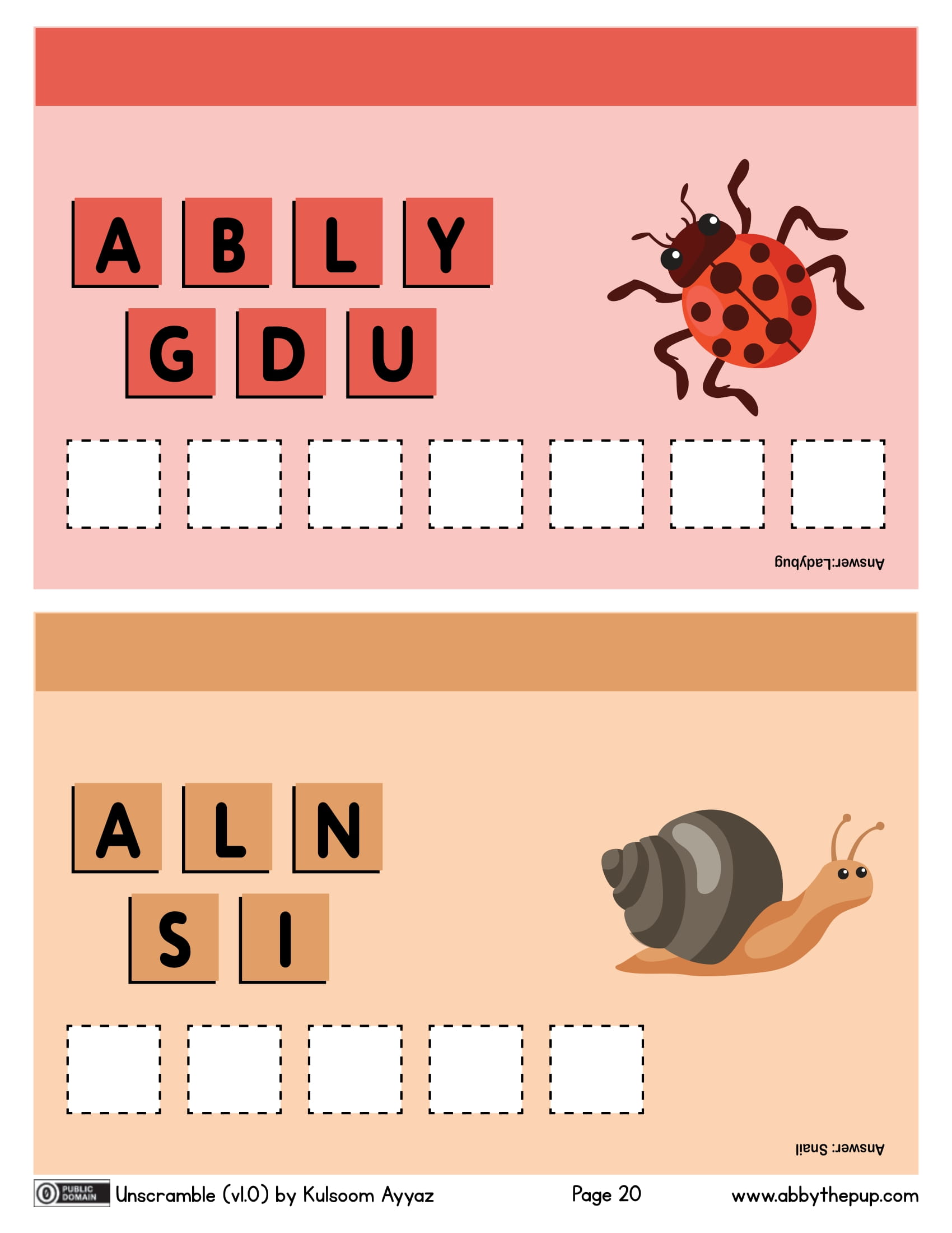 Unscramble the letters to spell a word free printable puzzle games