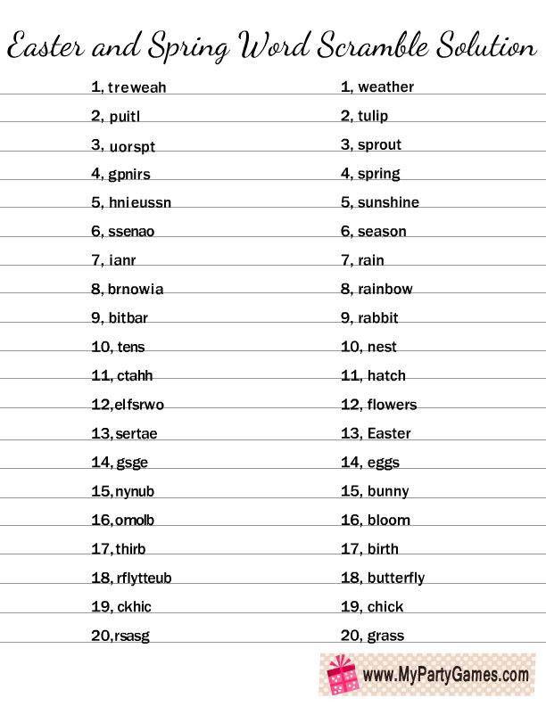 Free printable spring word scramble puzzles spring words unscramble words jumbled words