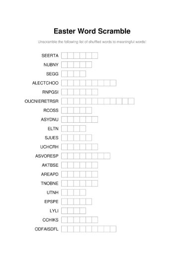 Printable word scramble puzzles with answers just family fun
