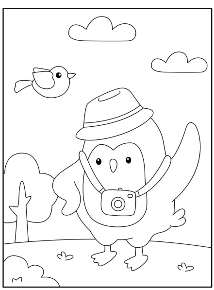 Penguin coloring book for kids made by teachers