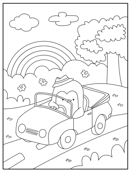 Penguin coloring book for kids made by teachers