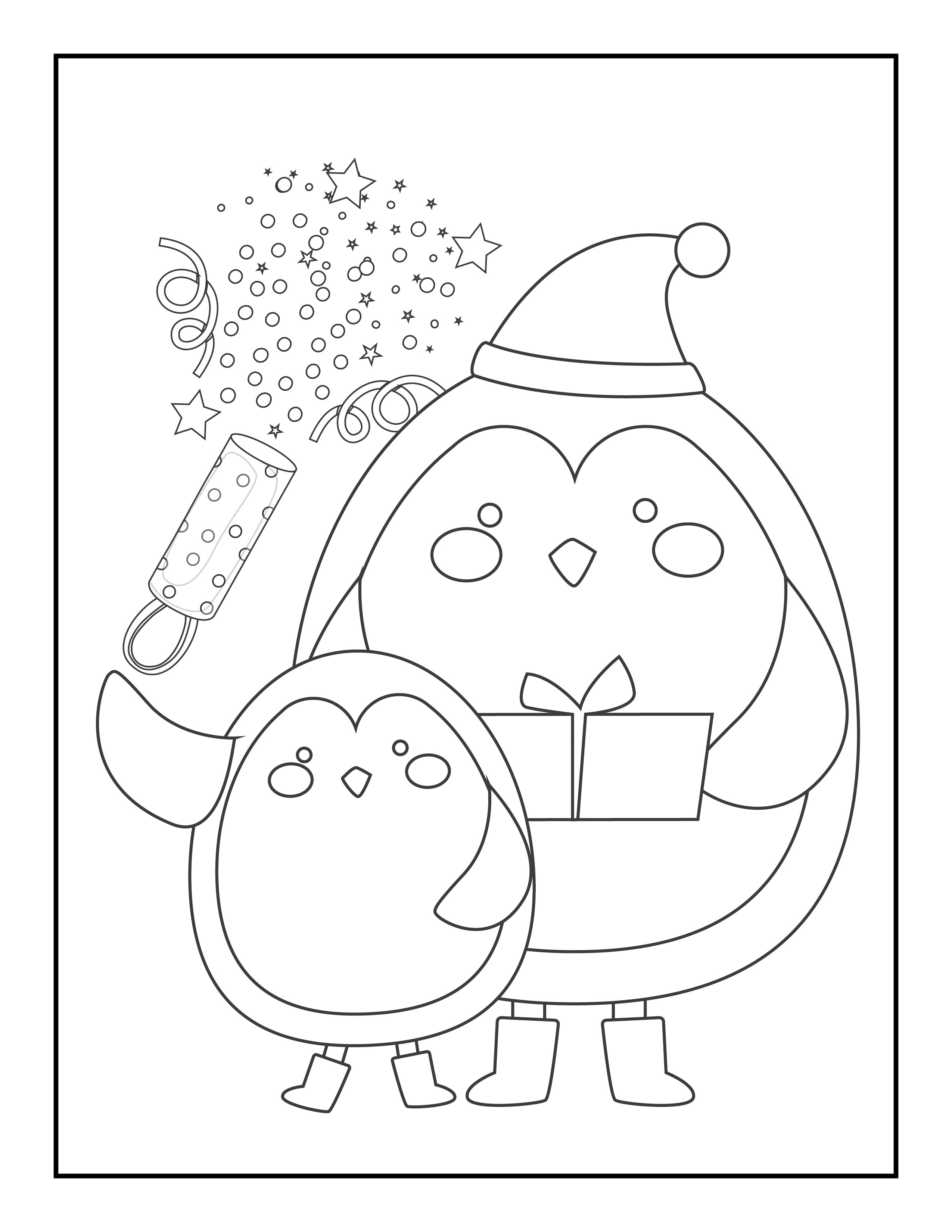 Penguin coloring pages free christmas coloring printables