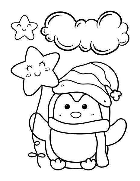 Penguin coloring pages free christmas coloring printables