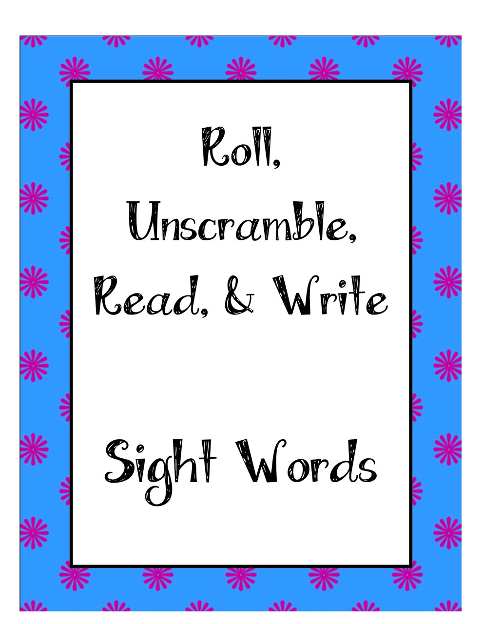Roll read unscramble sight words