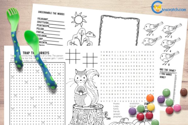 Thanksgiving activity placemats