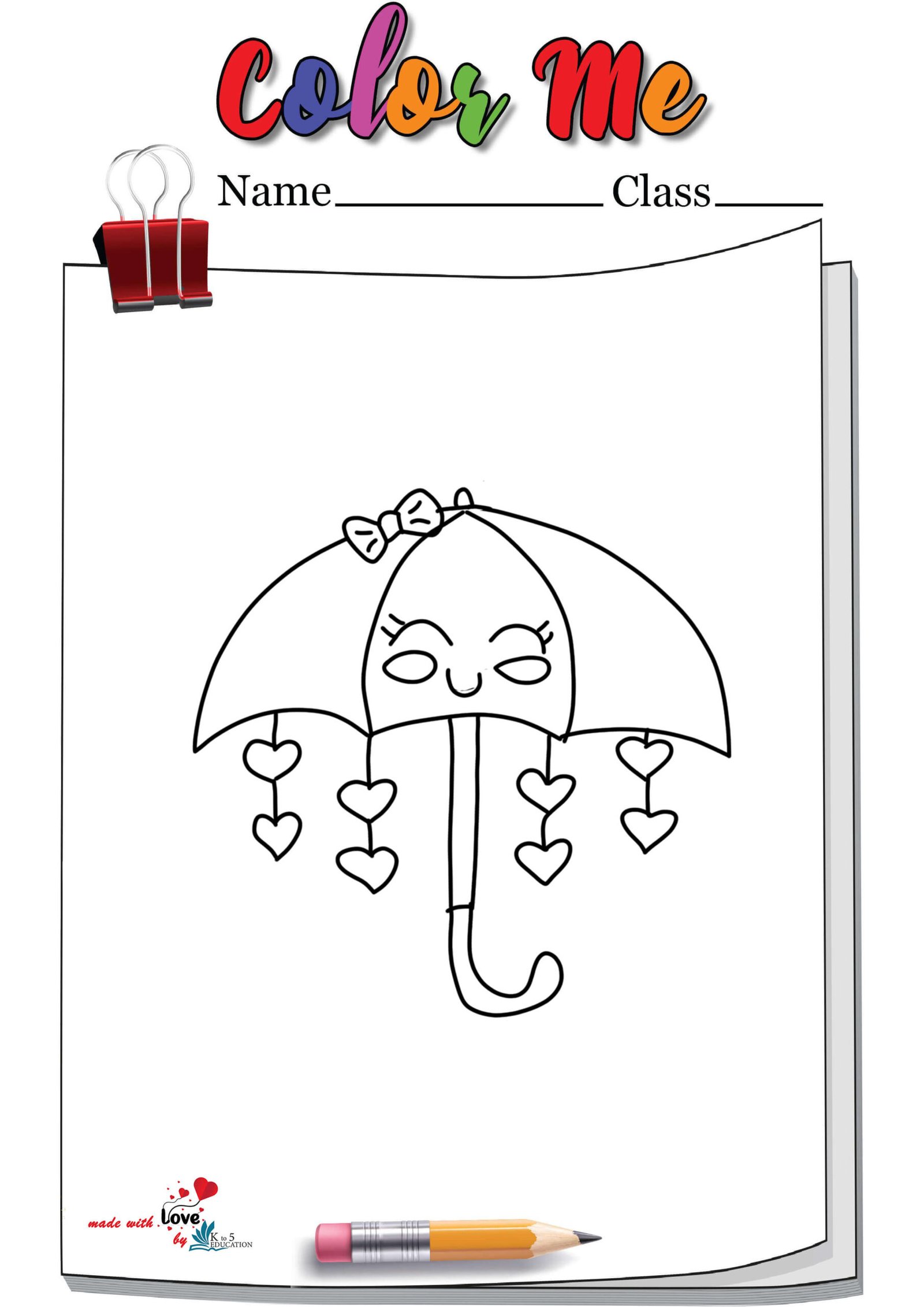 Free umbrella coloring page free download