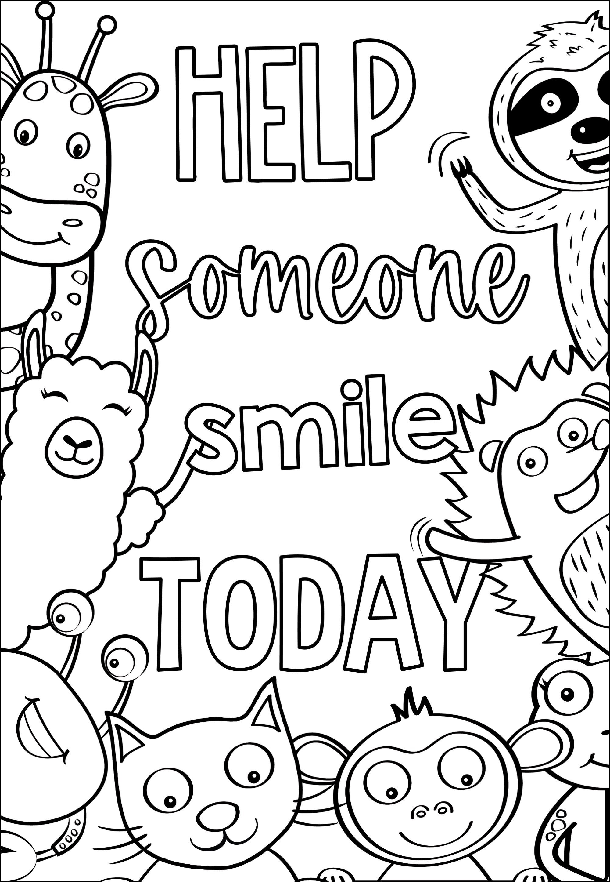 World smile day printable coloring pages instant download pack kids activity classroom fun digital coloring book pdf format