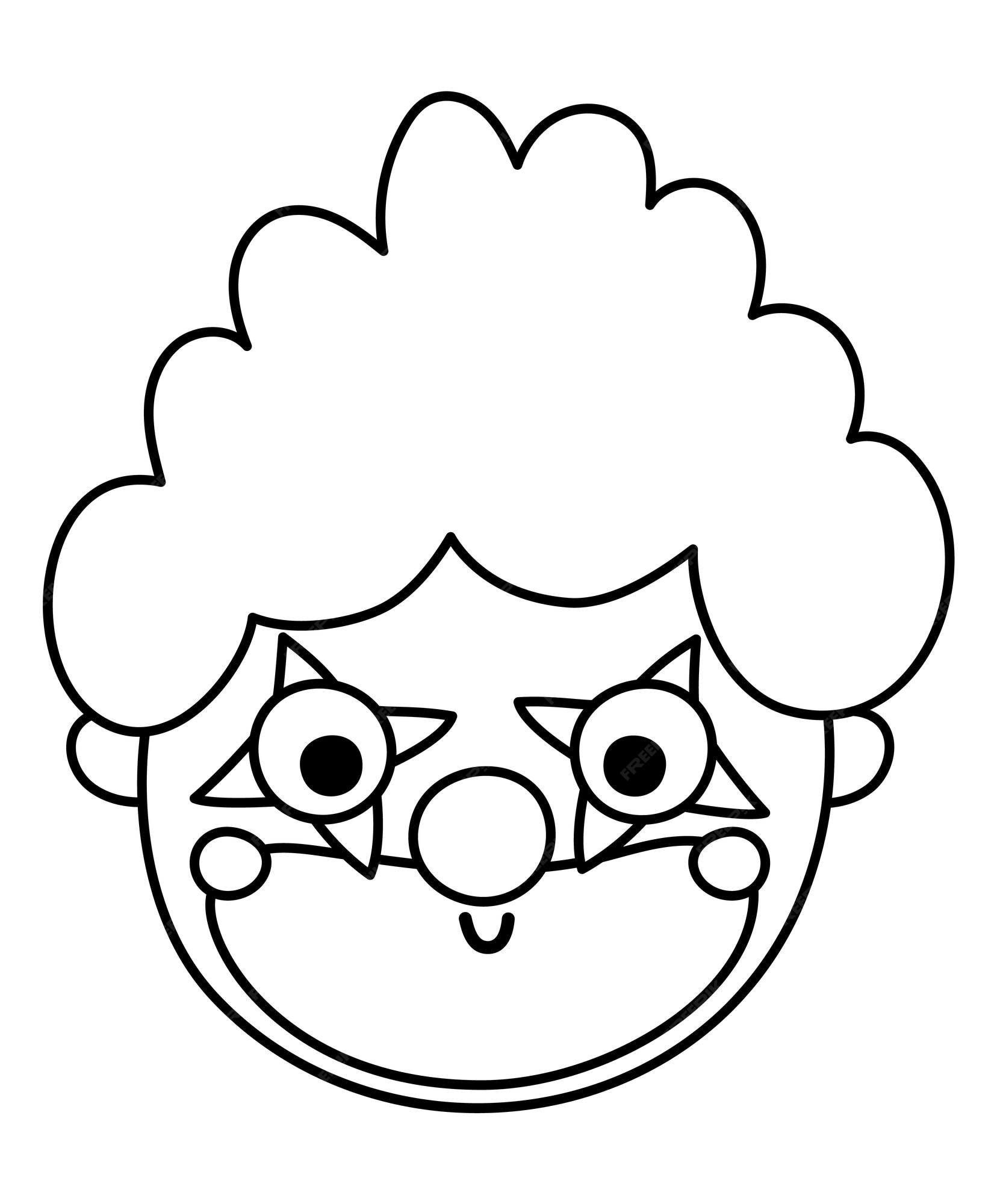 Premium vector vector black and white clown face circus artist avatar outline clipart amusement holiday line icon cute funny festival character clip art street show edian illustration or coloring page