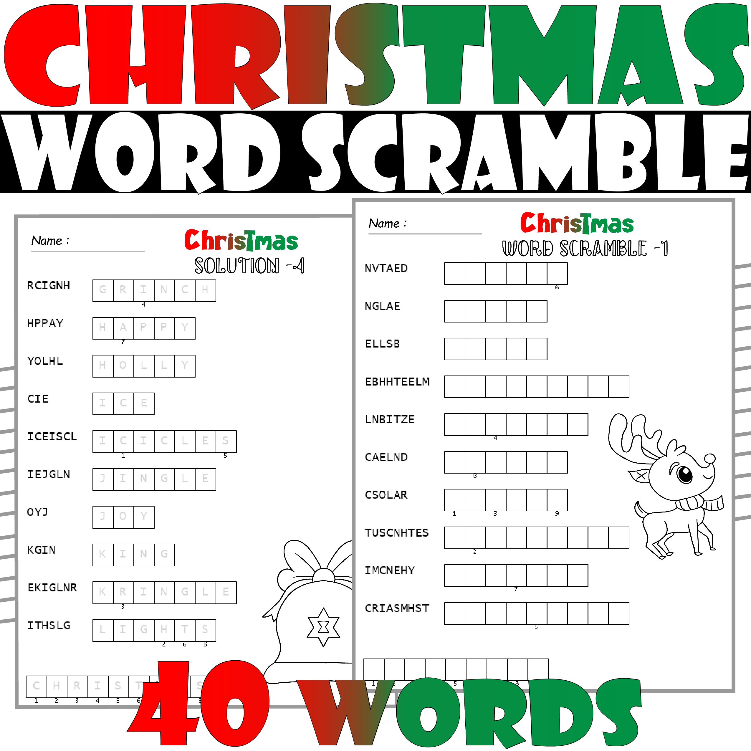 Christmas coloring and word scramble puzzle christmas word scramble activitie made by teachers