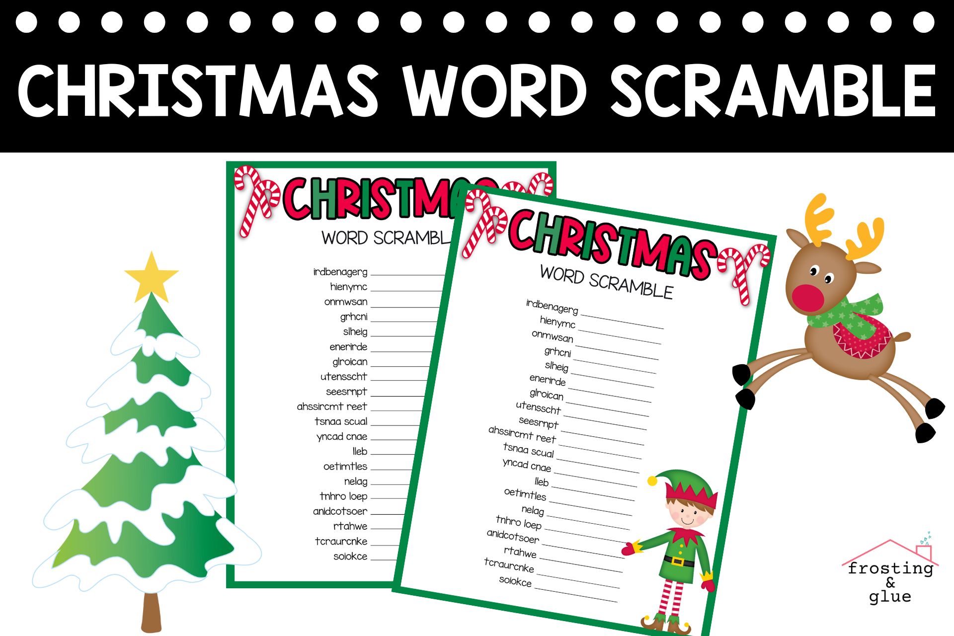 Fun christmas word scramble free printable