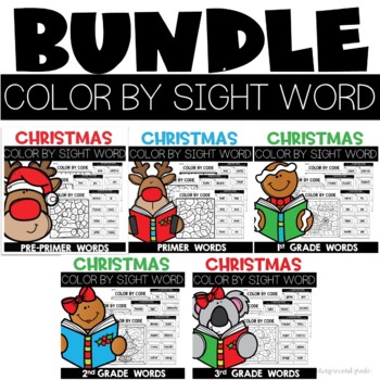 Christmas sight word color pages unscramble the word