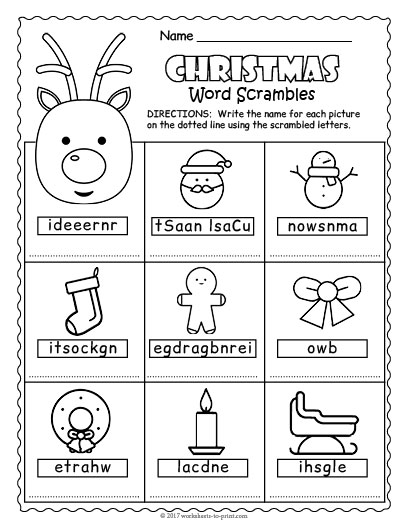 Christmas word scramble