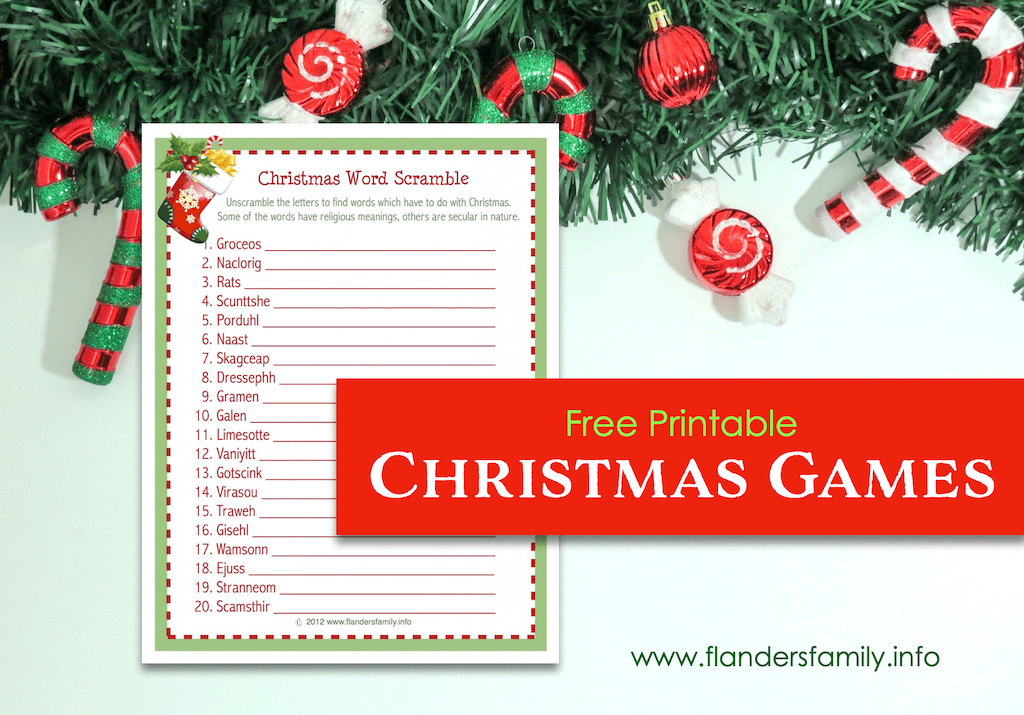 Christmas word scramble free printable