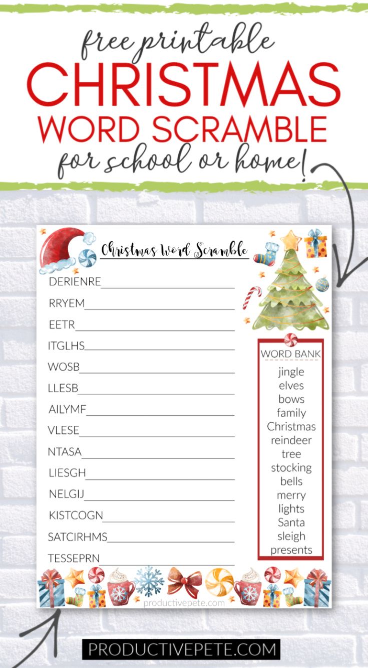Free printable christmas word scramble worksheet for kids christmas word scramble christmas words christmas worksheets