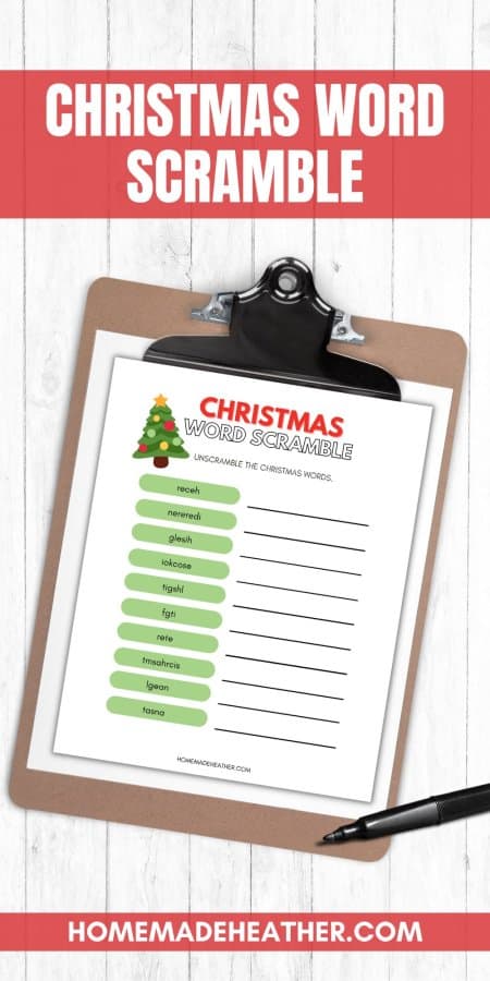 Free christmas word scramble printable homemade heather