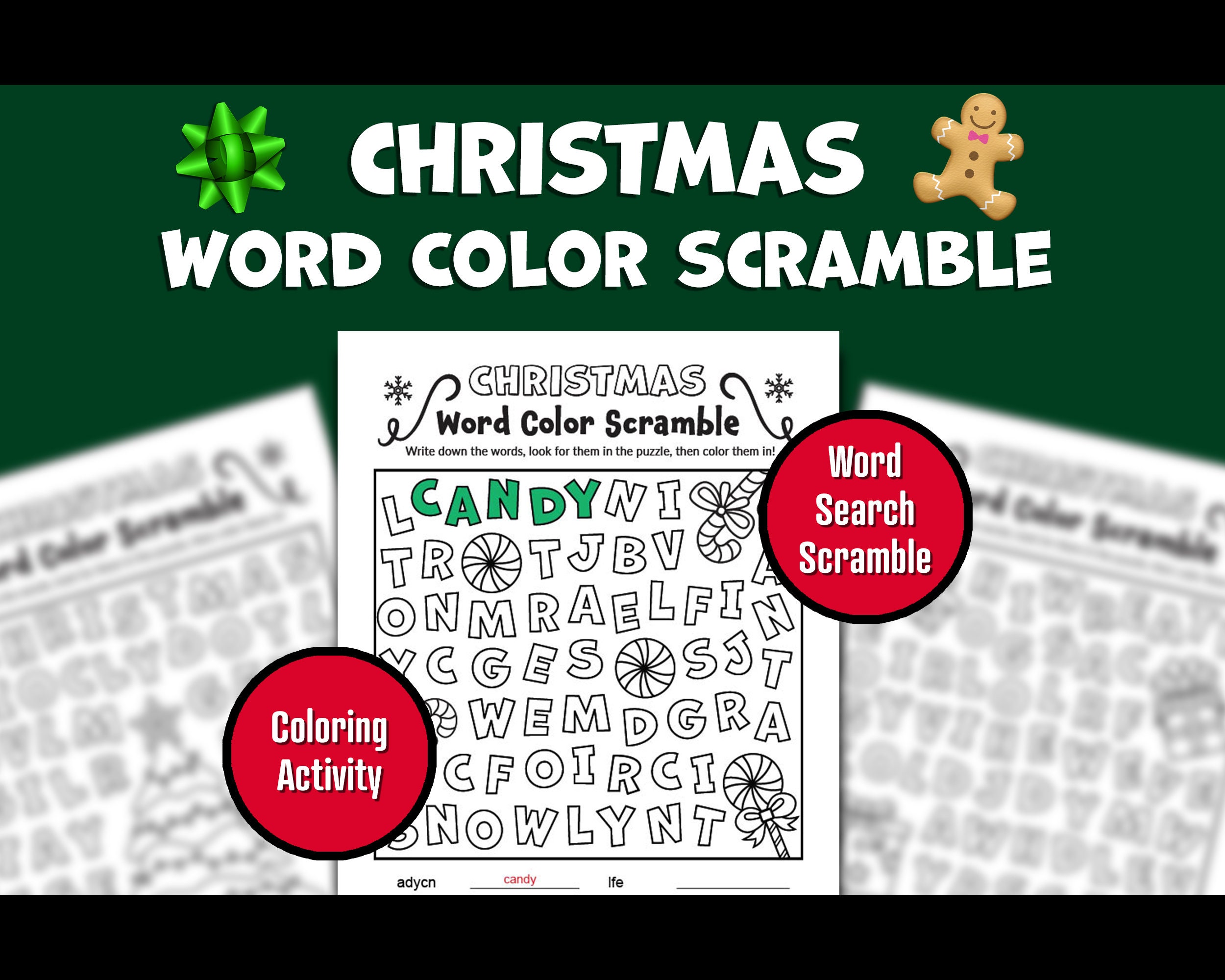 Christmas word search coloring pages for kids xmas game word scramble word puzzle printable game winter activities easy word search