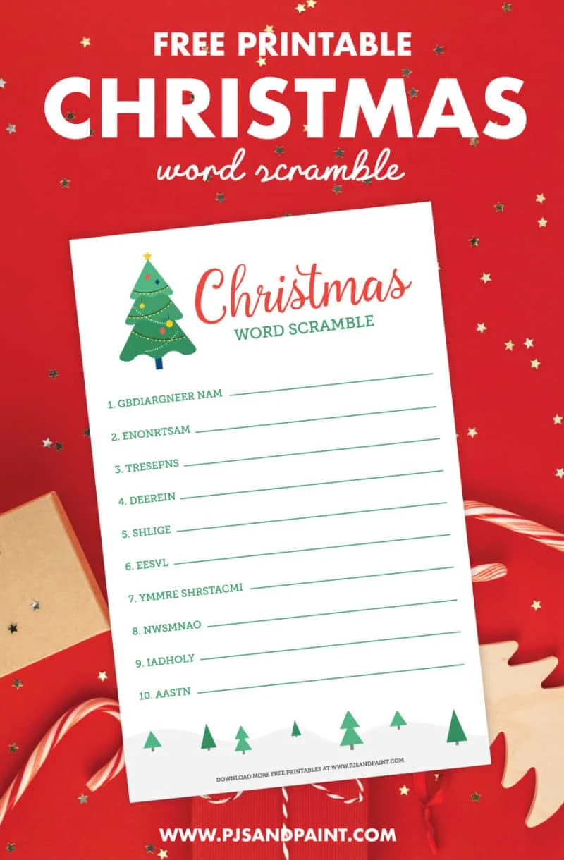 Christmas word scramble free printable christmas activities