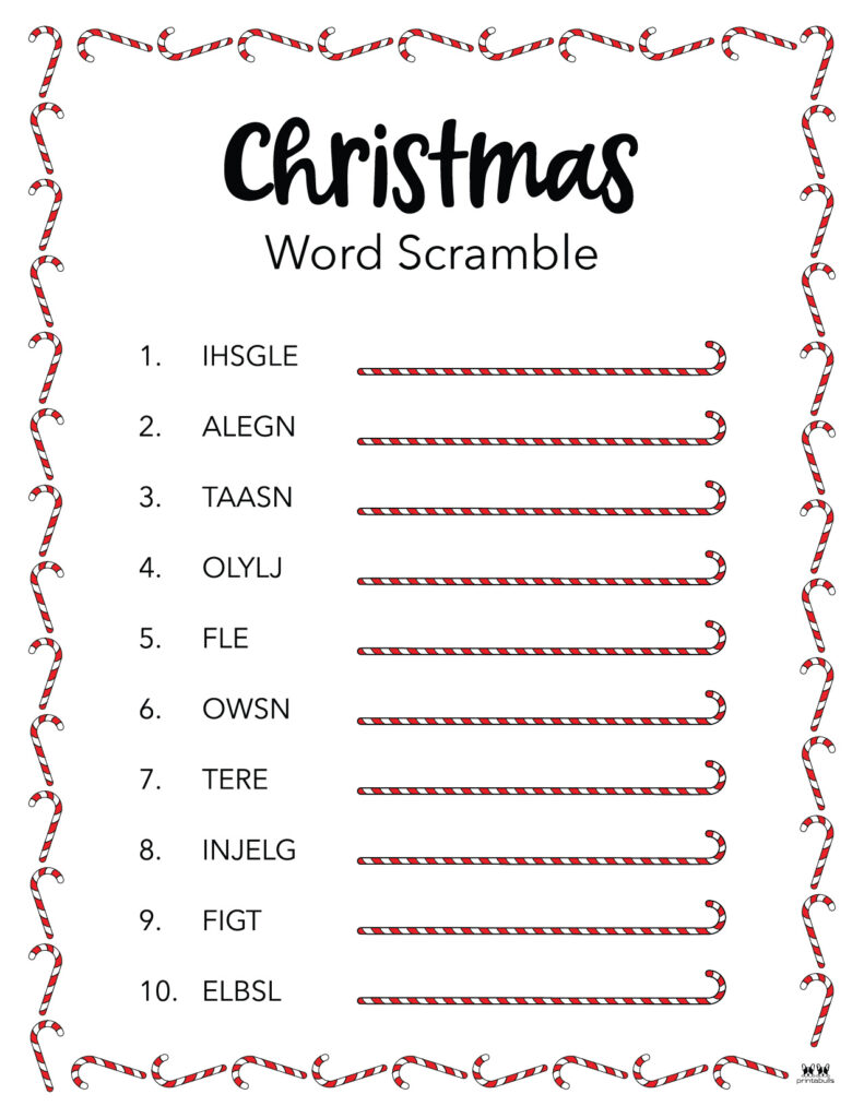 Christmas word scrambles