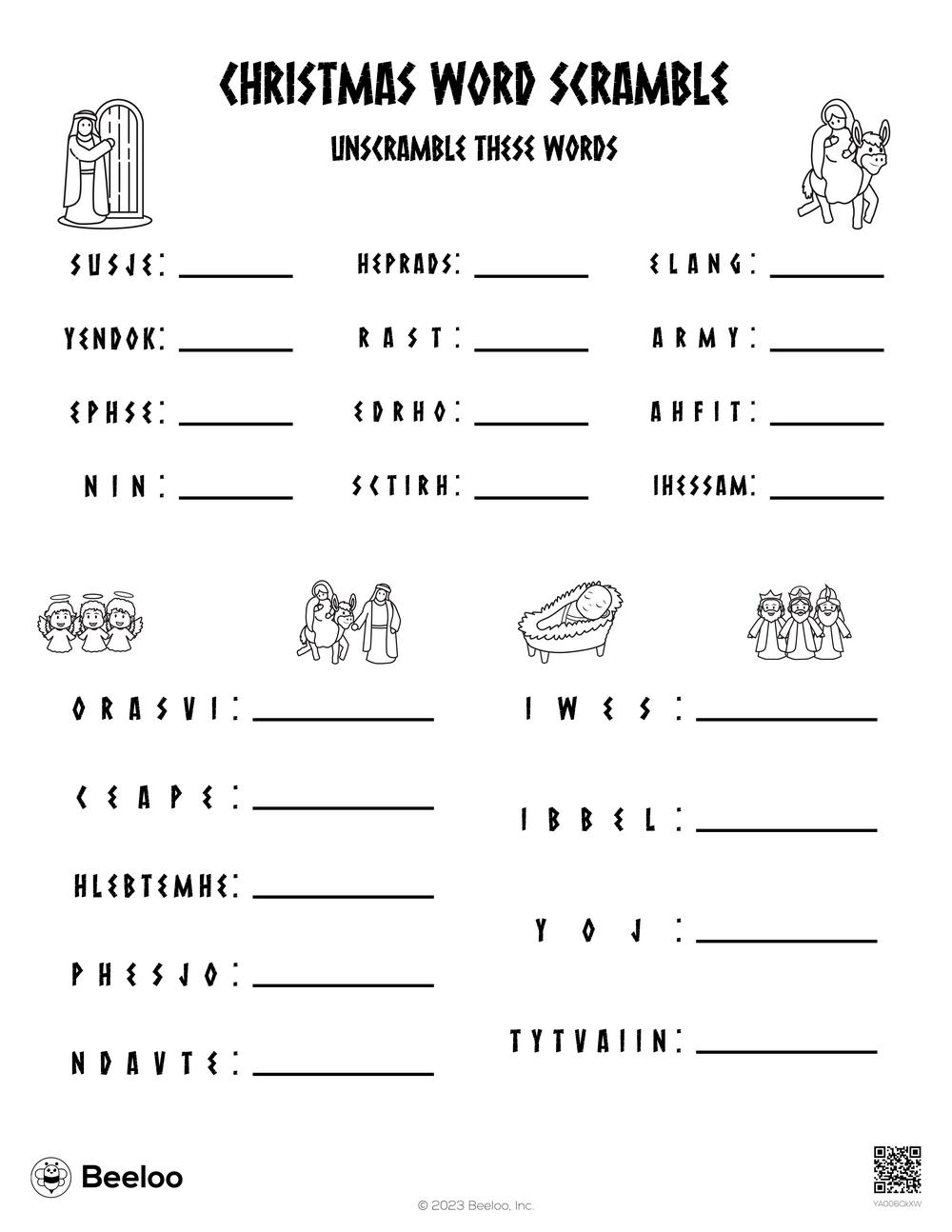 Christmas word scramble â printable crafts and activities for kids