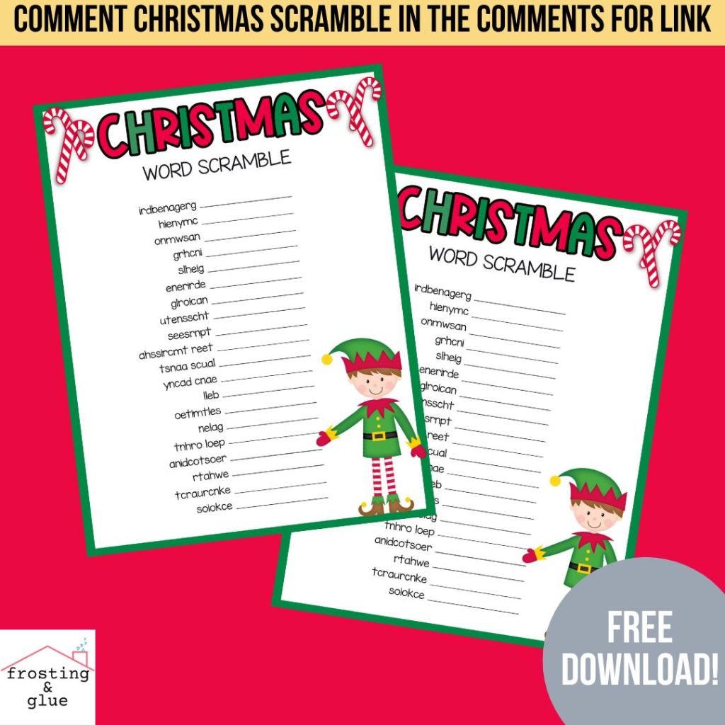 Fun christmas word scramble free printable