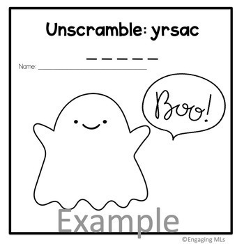 Halloween coloring pages word scramble on every sheet by engaging mls
