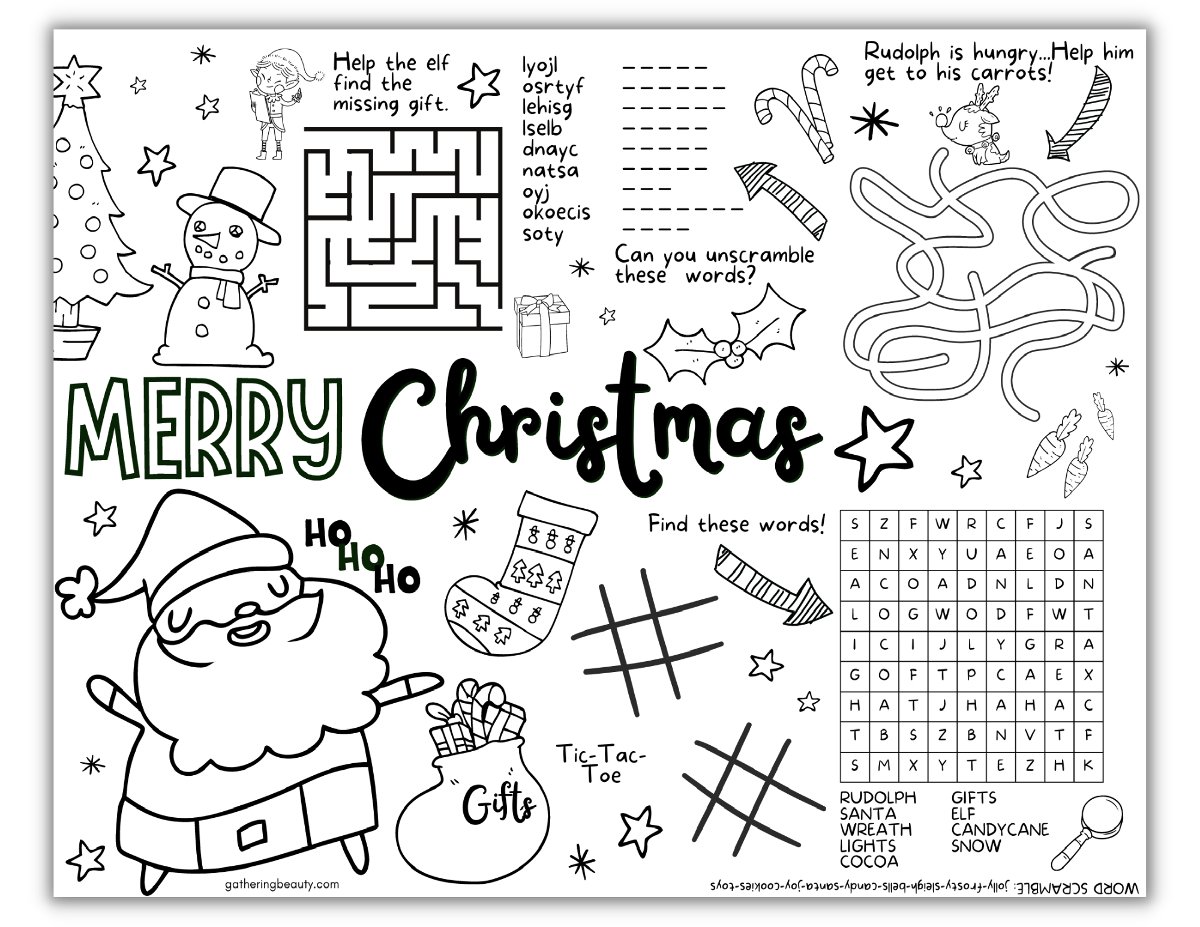 Christmas coloring activities for kids