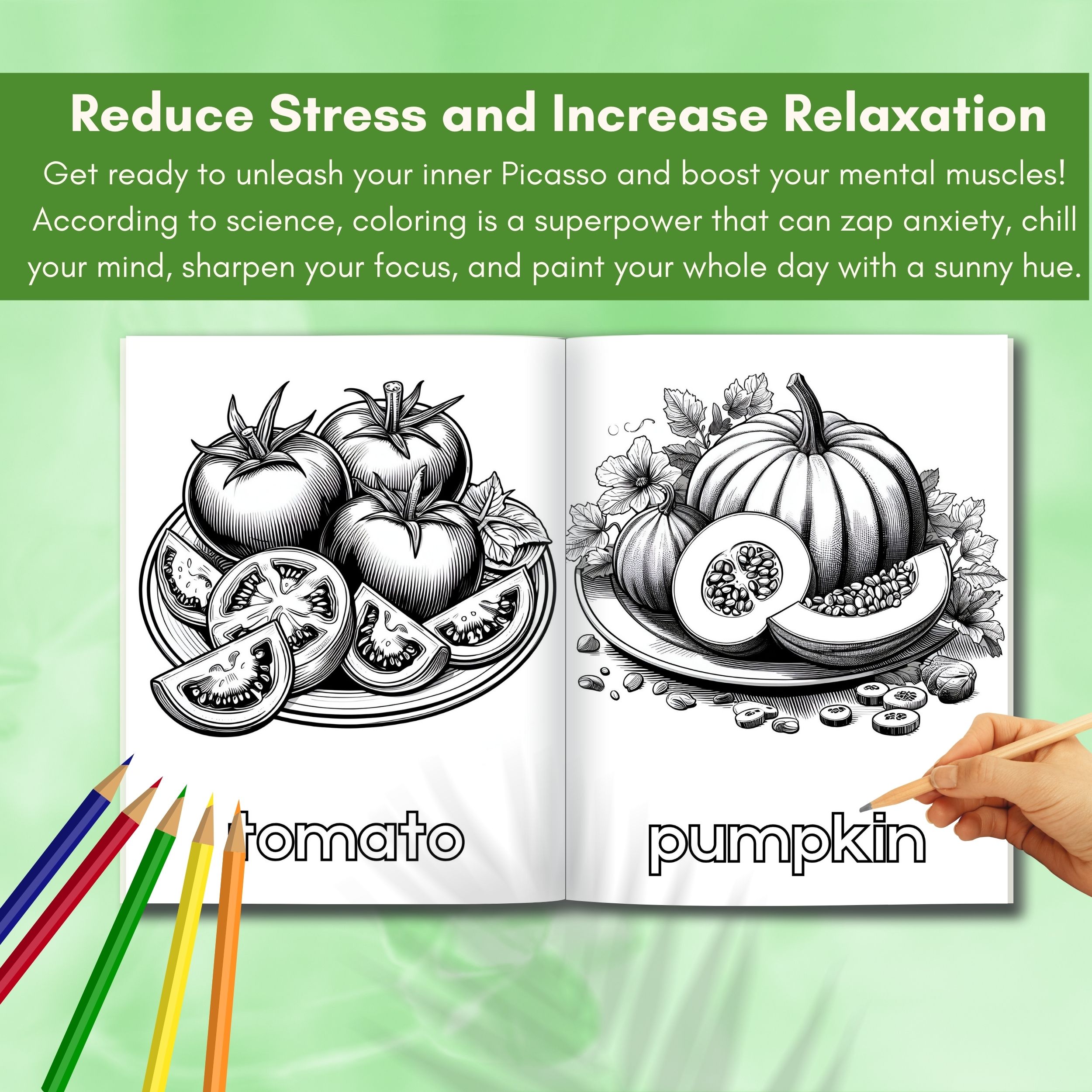 Vegetable coloring pages for kids and adults grayscale veggie coloring pages made by teachers