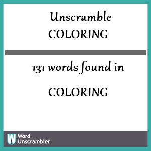 Unscramble coloring