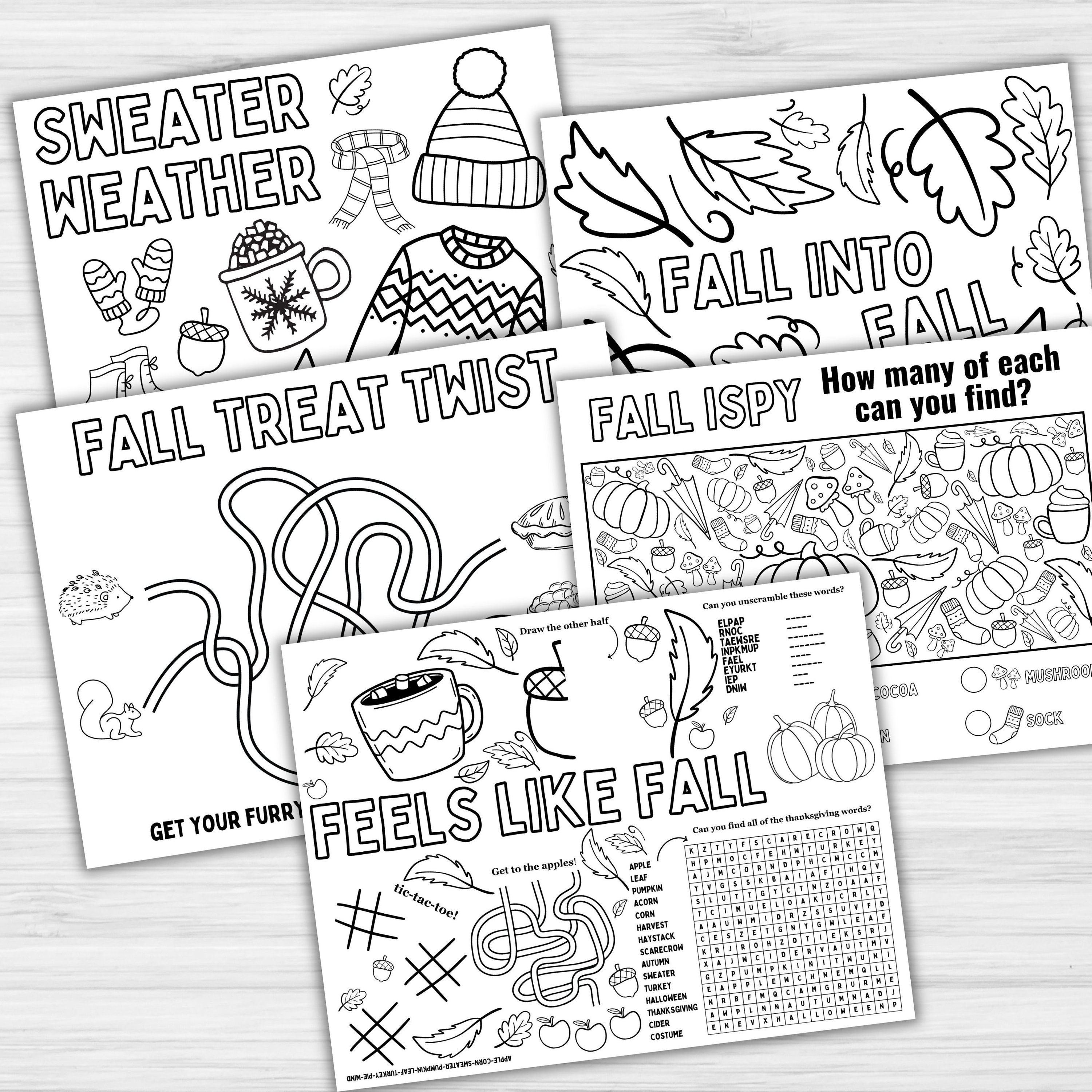 Autumn coloring pages for kids