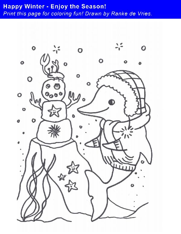 Dolphin coloring sheet